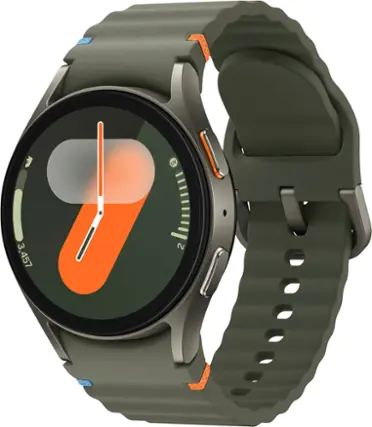 Front. Samsung - Galaxy Watch7 Aluminum Smartwatch 40mm LTE - Green.