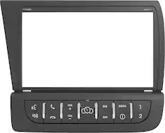 The image shows a cell phone with a keypad and a screen. The keypad has buttons labeled with numbers and letters, including the letters "MEDIA" and "1" on the top row. The screen is blank, and the phone is positioned against a white background.