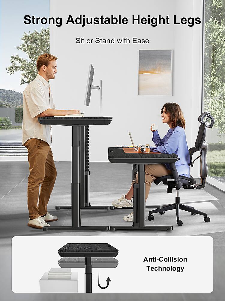 Strong Adjustable Height Legs Sit or Stand with Ease Anti-Collision Technology