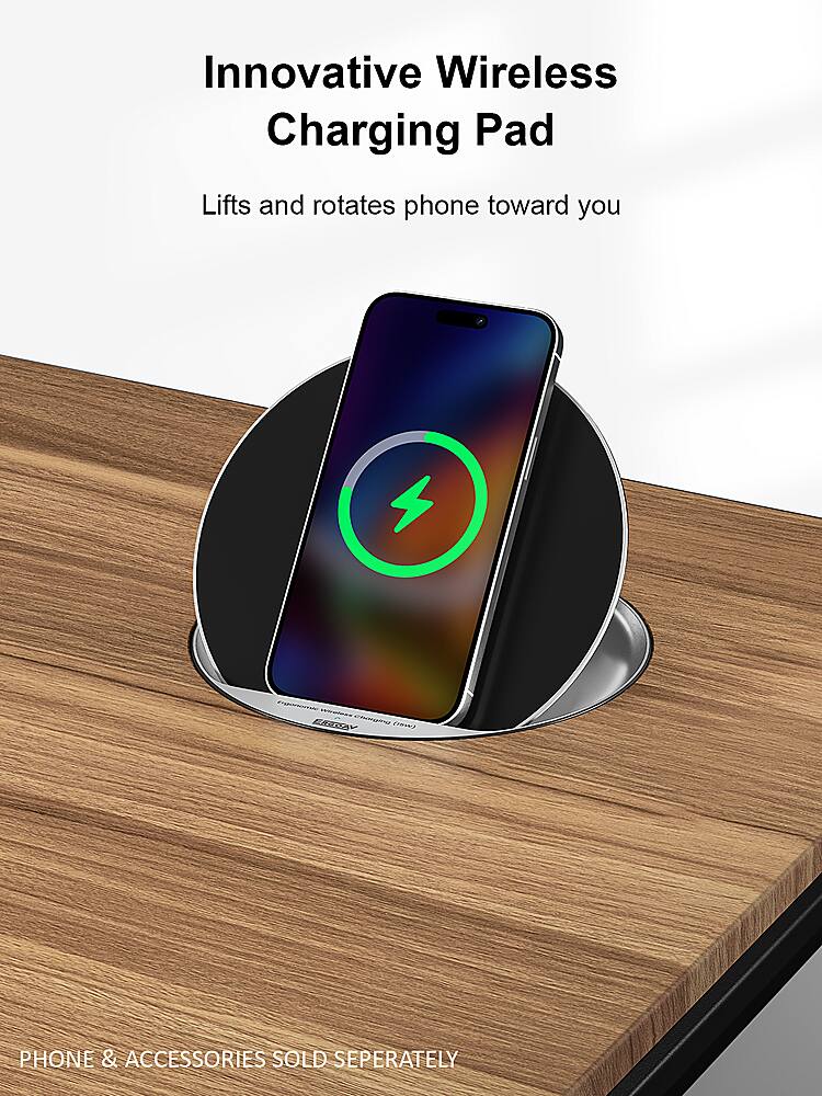Innovative Wireless Charging Pad: Lifts and rotates phone toward you. Phone & Accessories Sold Separately.