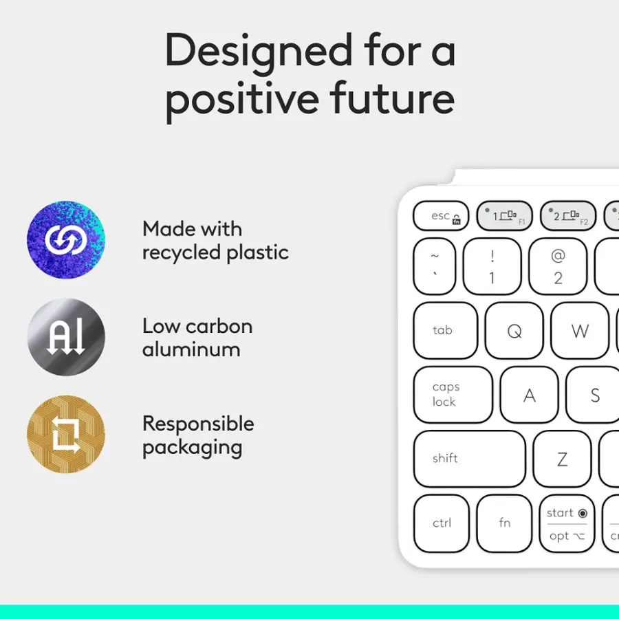 Designed for a positive future Made with recycled plastic.