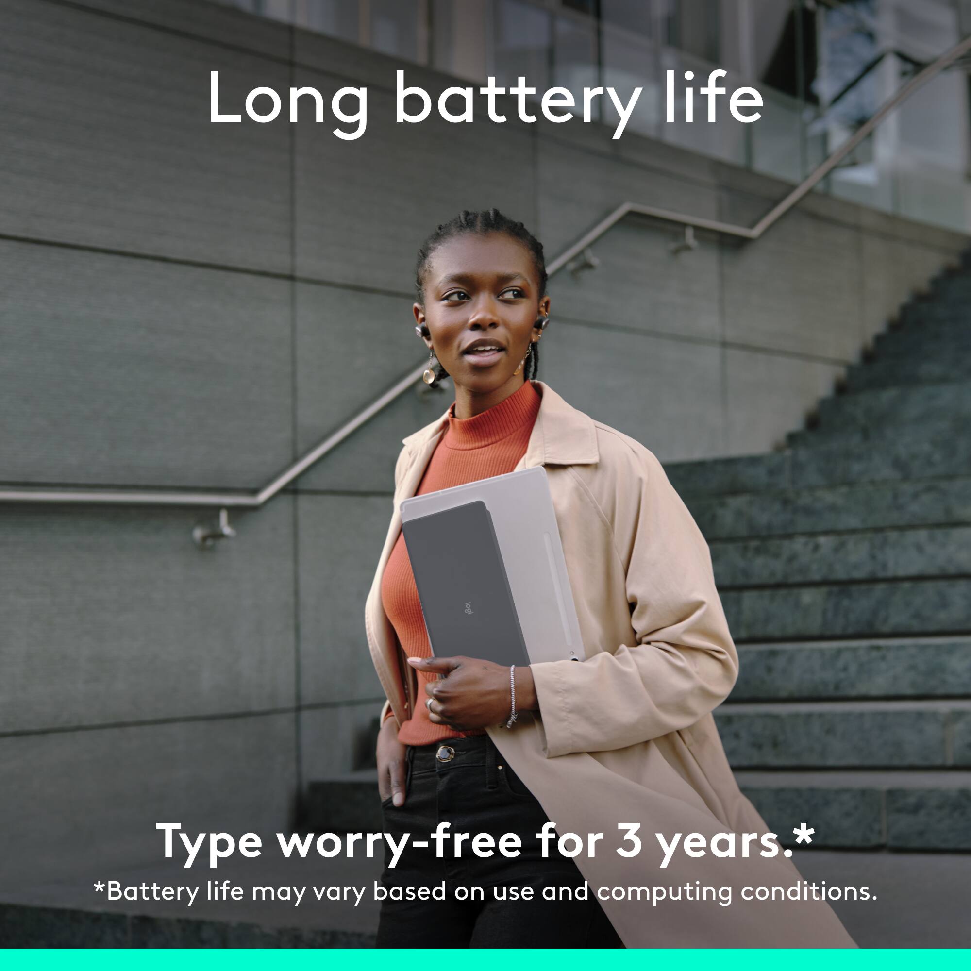 Long battery life Type worry-free for 3 years.