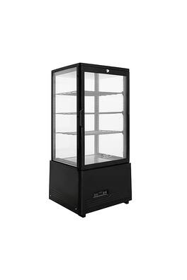Premium Levella - 2.9 Cu. Ft. 4-Sided Glass Commercial Merchandiser Refrigerated Display Case - Black