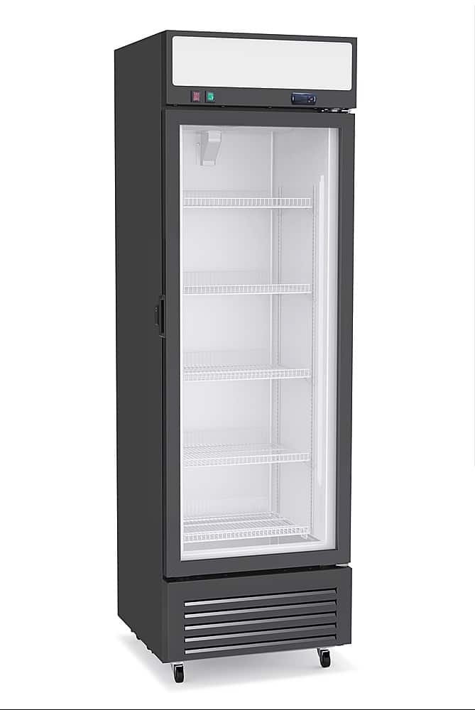 Premium Levella - 11.6 cu. ft. 1-Door Commercial Merchandiser Upright Freezer Glass Door - Black - Front_Zoom