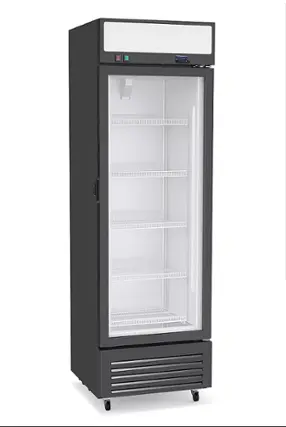 Front. Premium Levella - 11.6 cu. ft. 1-Door Commercial Merchandiser Upright Freezer Glass Door - Black.