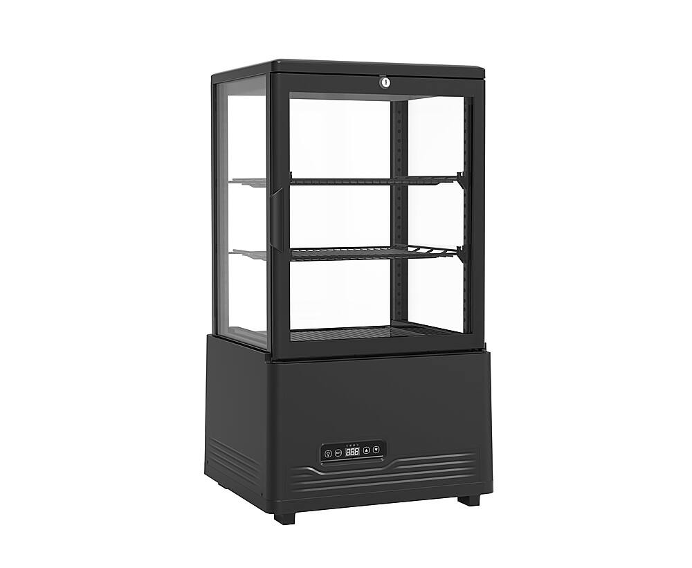 Alt View 11. Premium Levella - 2.1 Cu. Ft. 4-Sided Glass Commercial Merchandiser Refrigerated Display Case - Black.