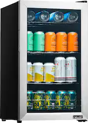 NewAir - Refurbished Beverage Fridge w/ Glass Door - Stainless Steel - Front_Zoom
