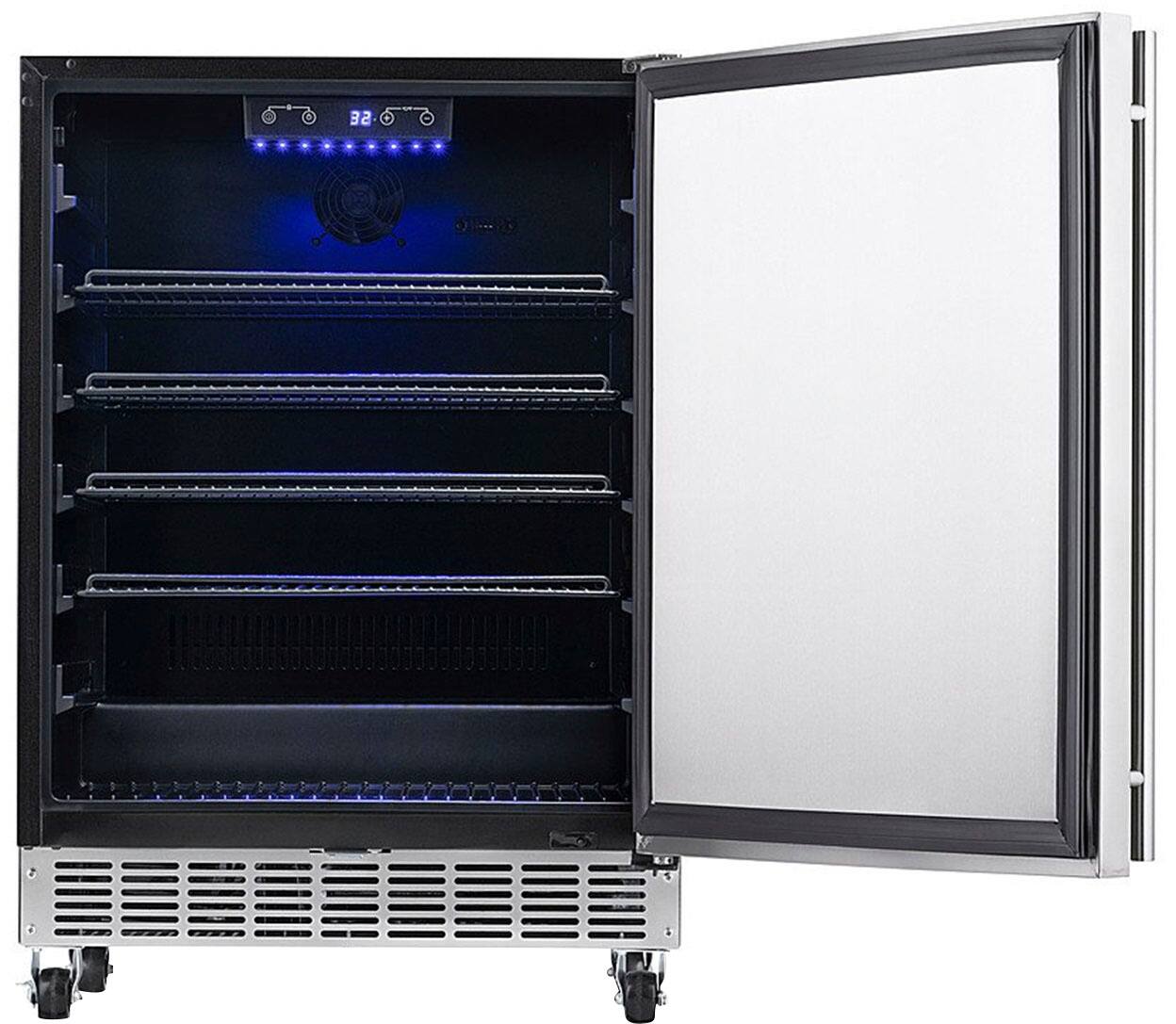 NewAir - Refurbished 24" Built-in Outdoor Fridge - Stainless Steel