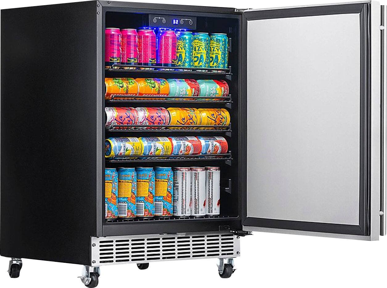 Left. NewAir - Newair 24" Built-in Outdoor Fridge - Stainless Steel.
