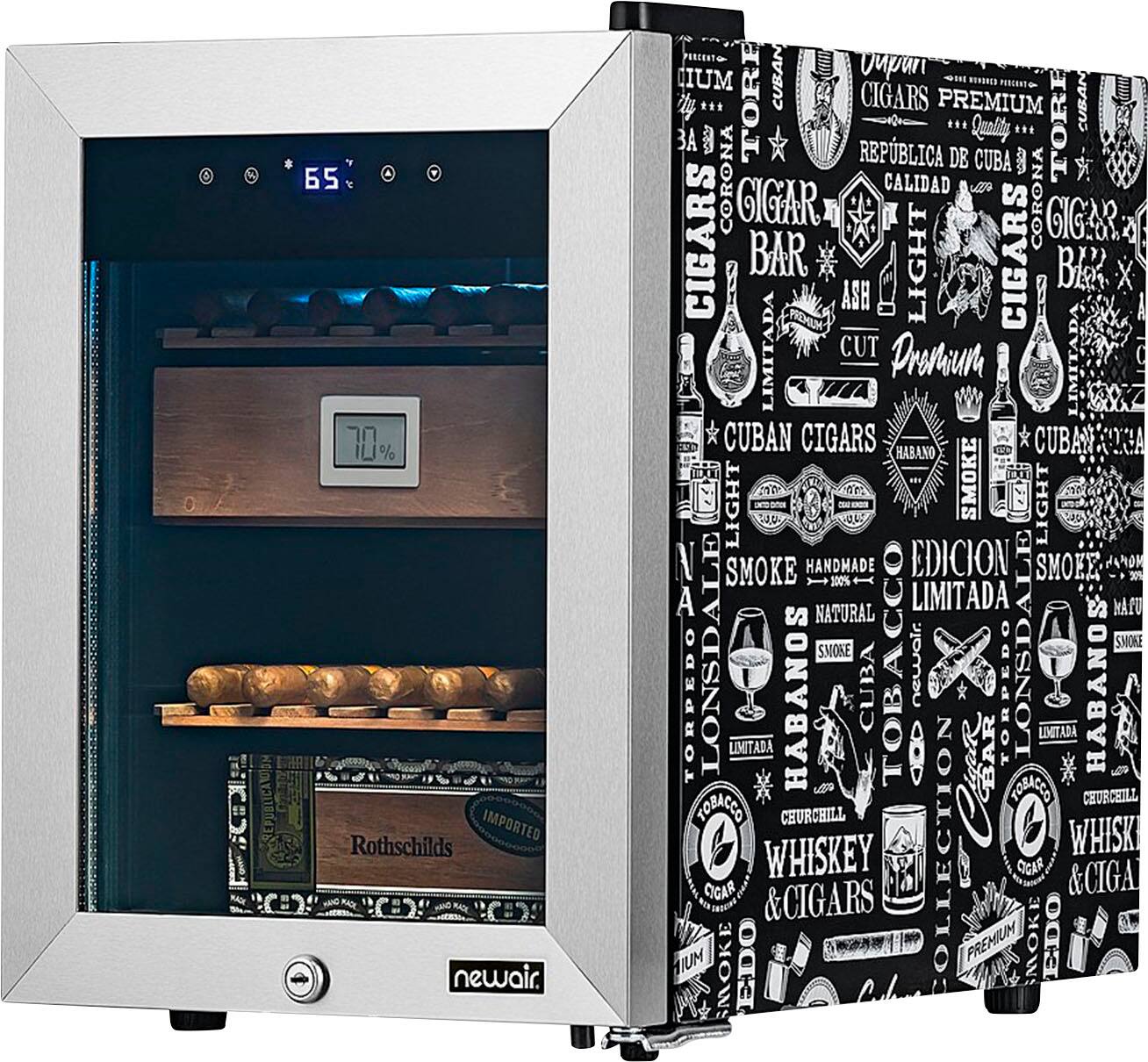 NewAir Refurbished Electric Cigar Humidor Wineador w/ OptiTemp Black