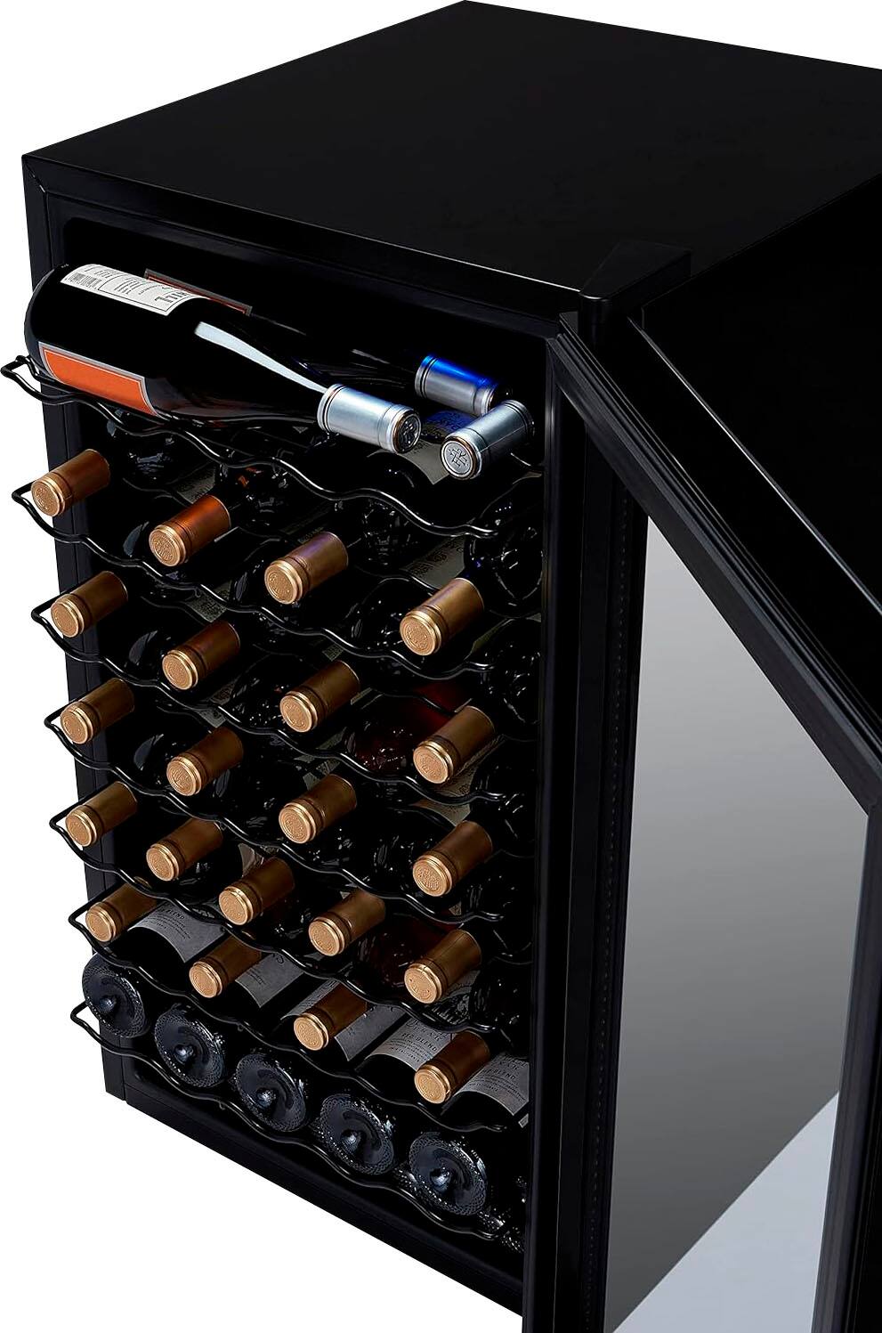 Left. NewAir - Newair Freestanding Wine Cooler - Black.