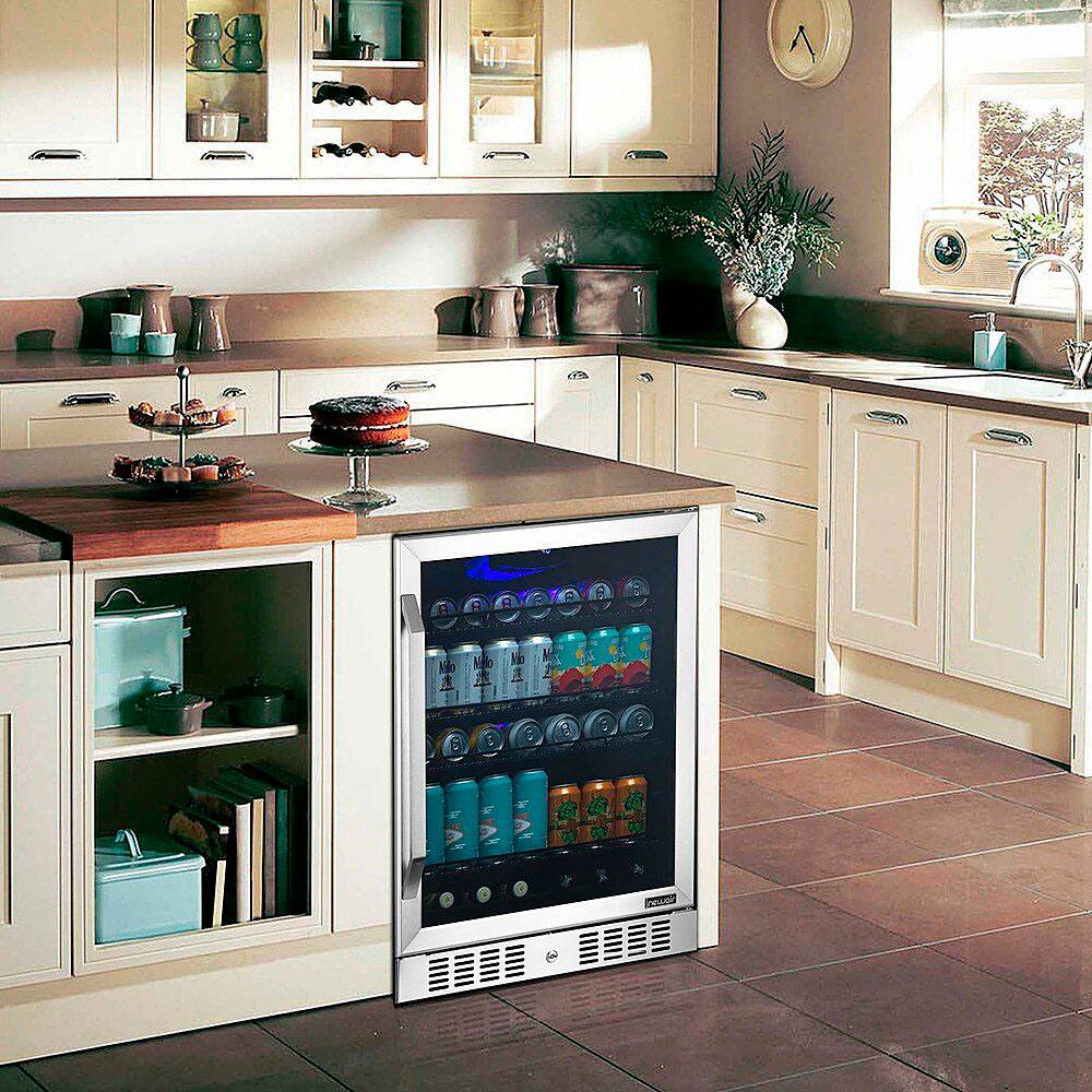 Alt View 11. NewAir - Newair 24” Built-in Beverage Fridge w/ Triple-Pane Glass - Stainless Steel.