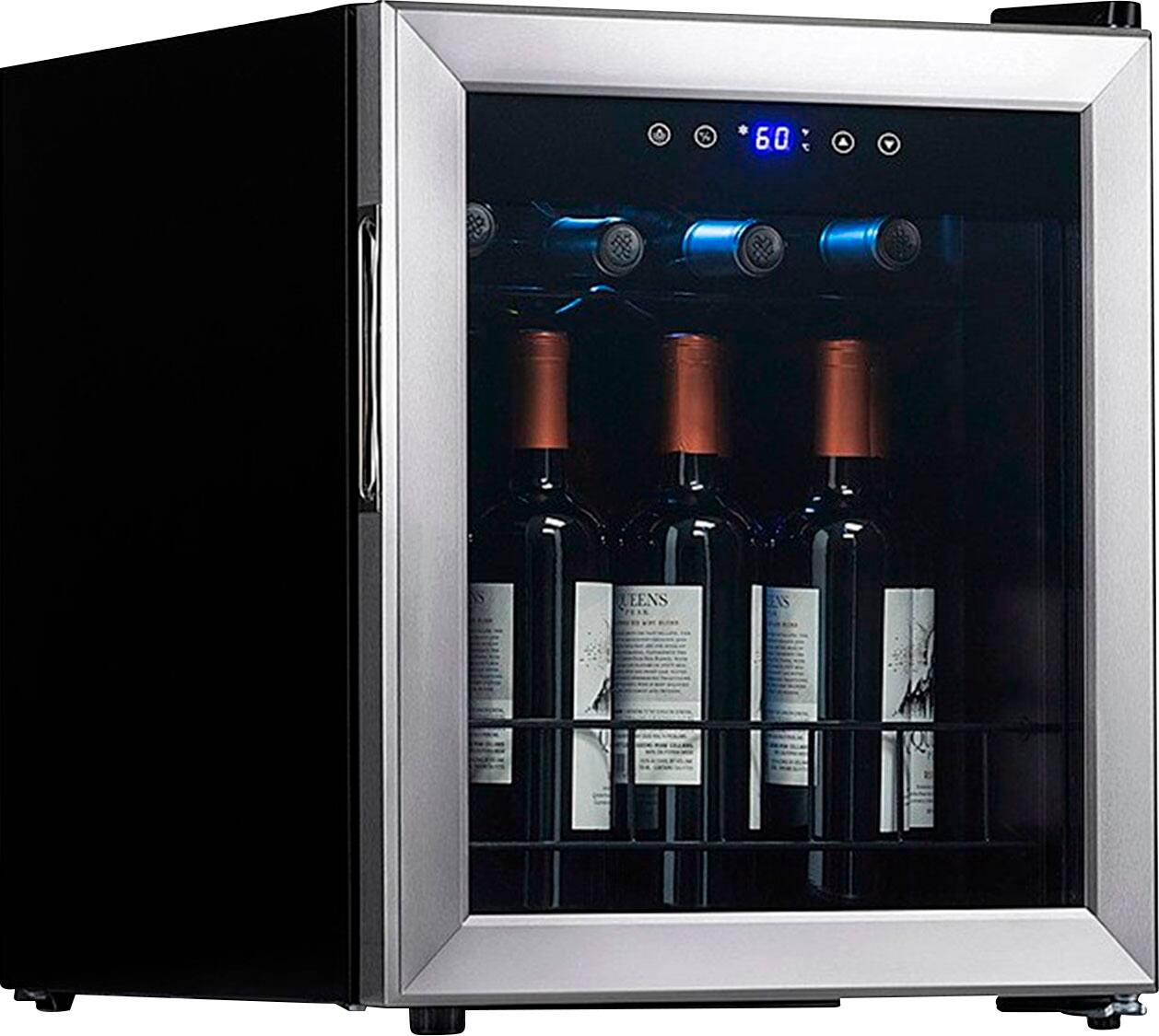 Angle. NewAir - Newair Freestanding Wine Fridge w/ Digital Thermostat - Stainless Steel.