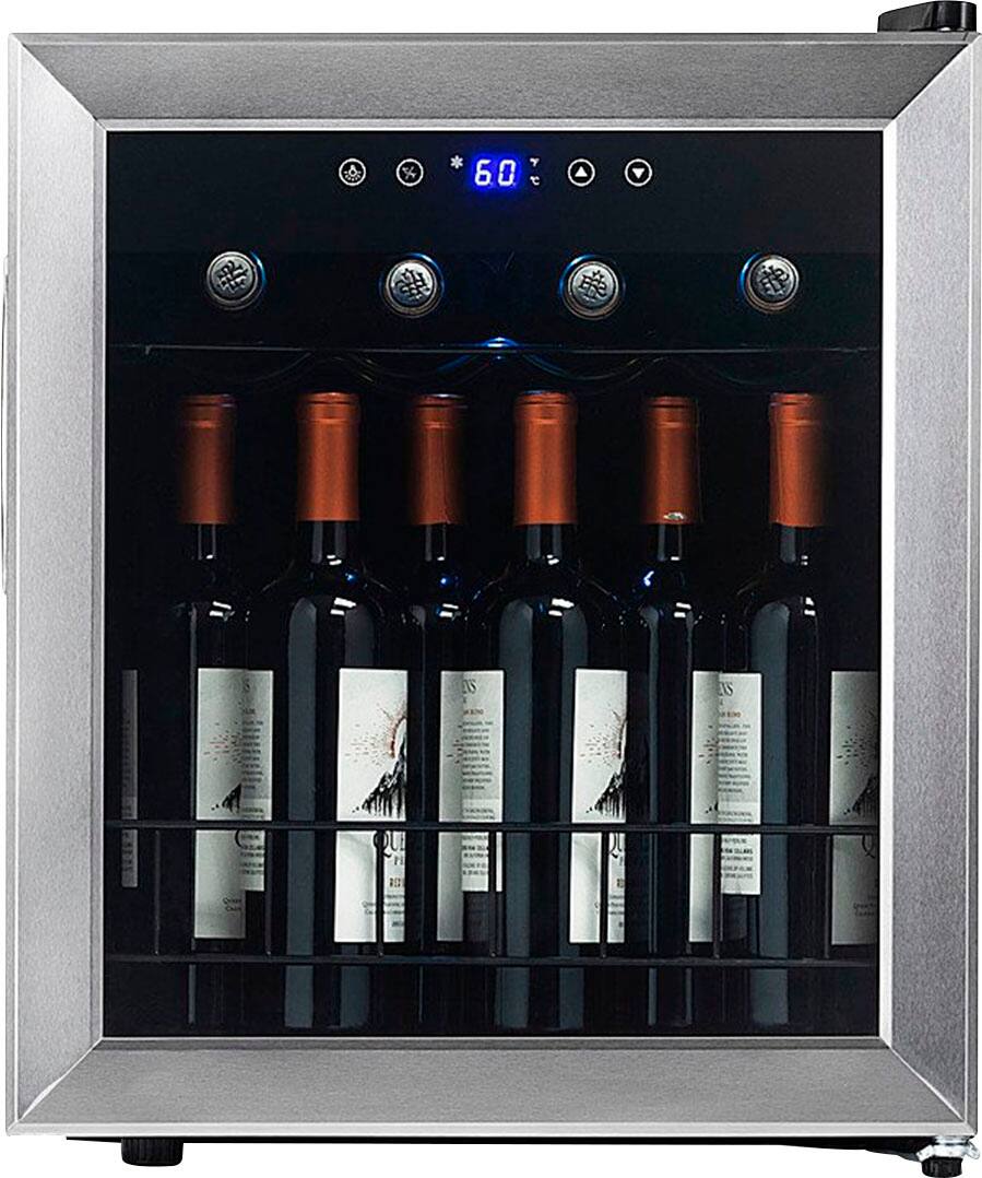 Front. NewAir - Newair Freestanding Wine Fridge w/ Digital Thermostat - Stainless Steel.