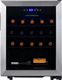 NewAir - Refurbished Freestanding Wine Fridge w/ Digital Thermostat - Stainless Steel