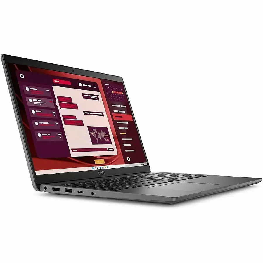 The image features a laptop computer with a purple background and a large text on the screen. The text is not clear, but it appears to be a part of the laptop's user interface. The laptop is open, and the screen is the main focus of the image.
