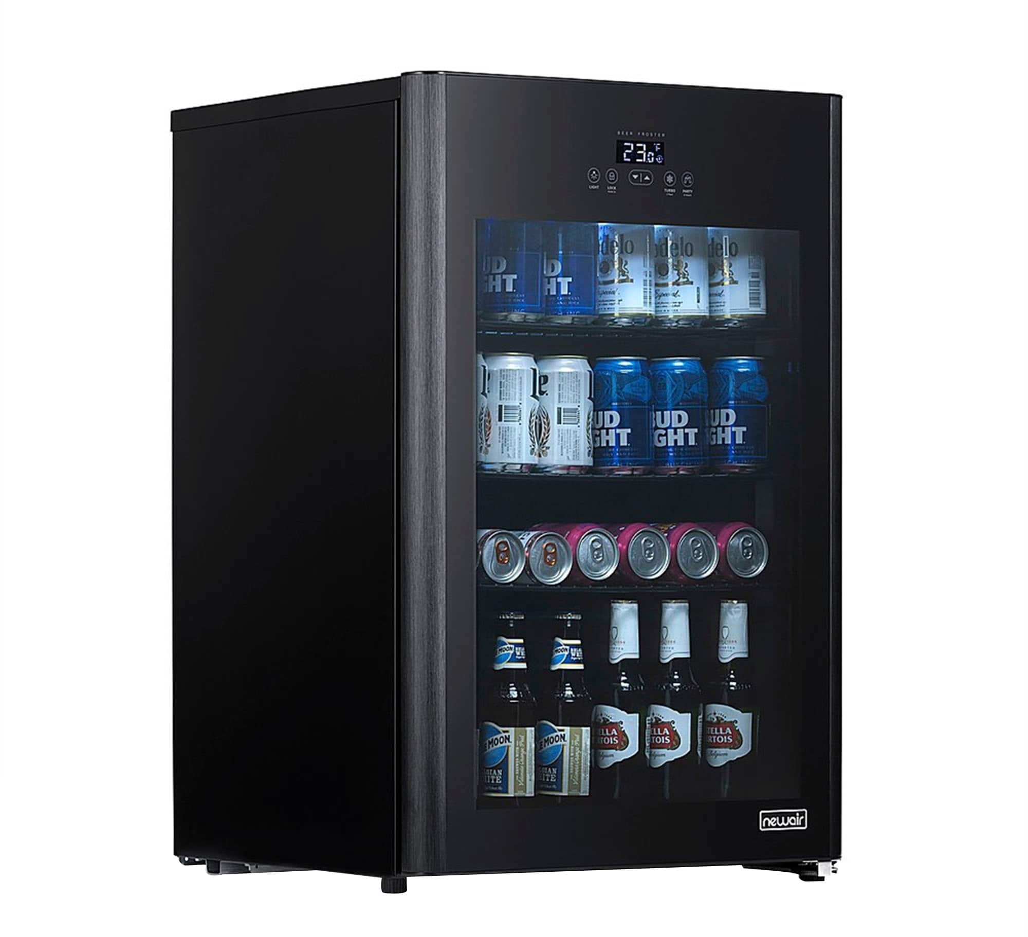 NewAir - Refurbished Freestanding Beverage Fridge w/ Beer Froster Mode - Black - Front_Zoom