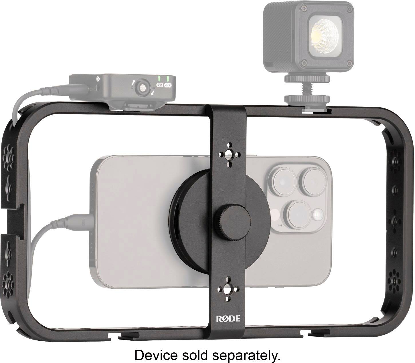 Cell Phone Mounts:

1. Rode Microphone:
2. Rode Camera Mount:
3. Rode Camera Mount with Microphone: