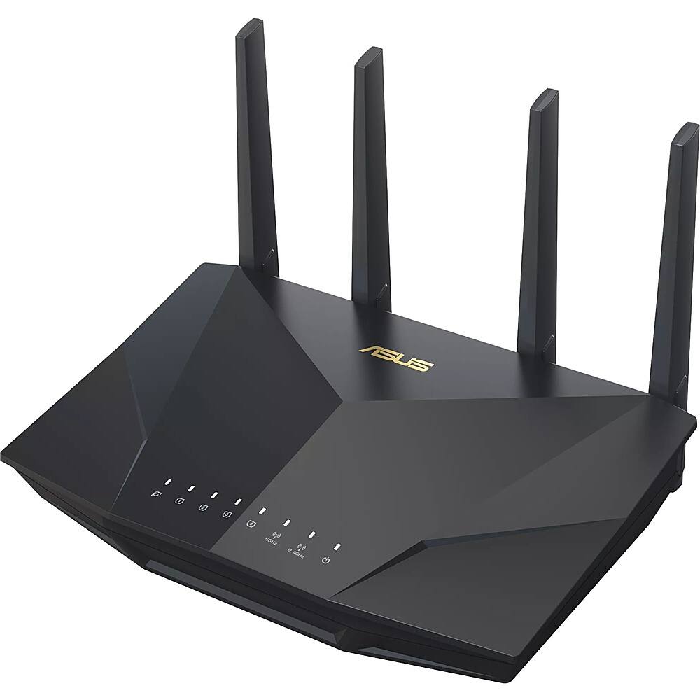 Front. ASUS - 675 MB/s Whole Home Wi-Fi System - Black.