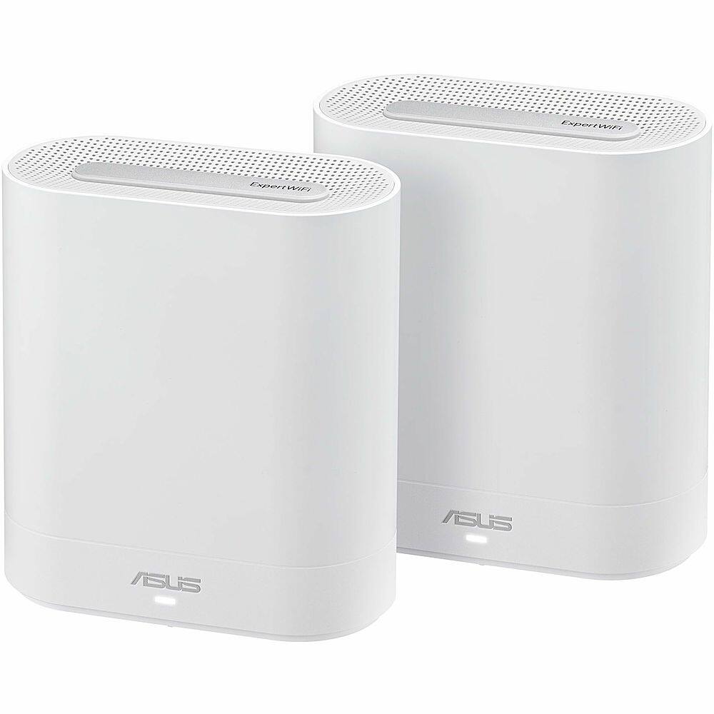 Front. ASUS - ExpertWiFi Wireless-AX 972.50 MB/s Whole Home Wi-Fi System (2-pack) - White.
