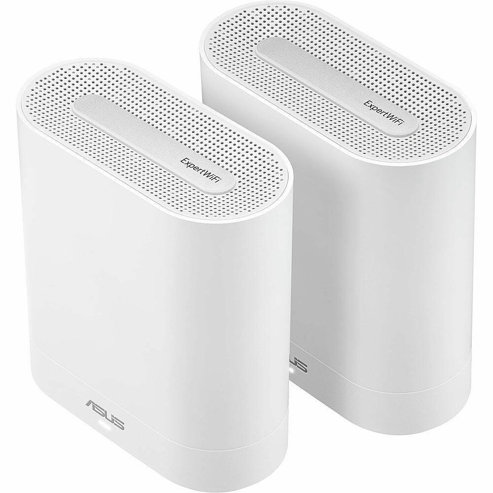 Left. ASUS - ExpertWiFi Wireless-AX 972.50 MB/s Whole Home Wi-Fi System (2-pack) - White.