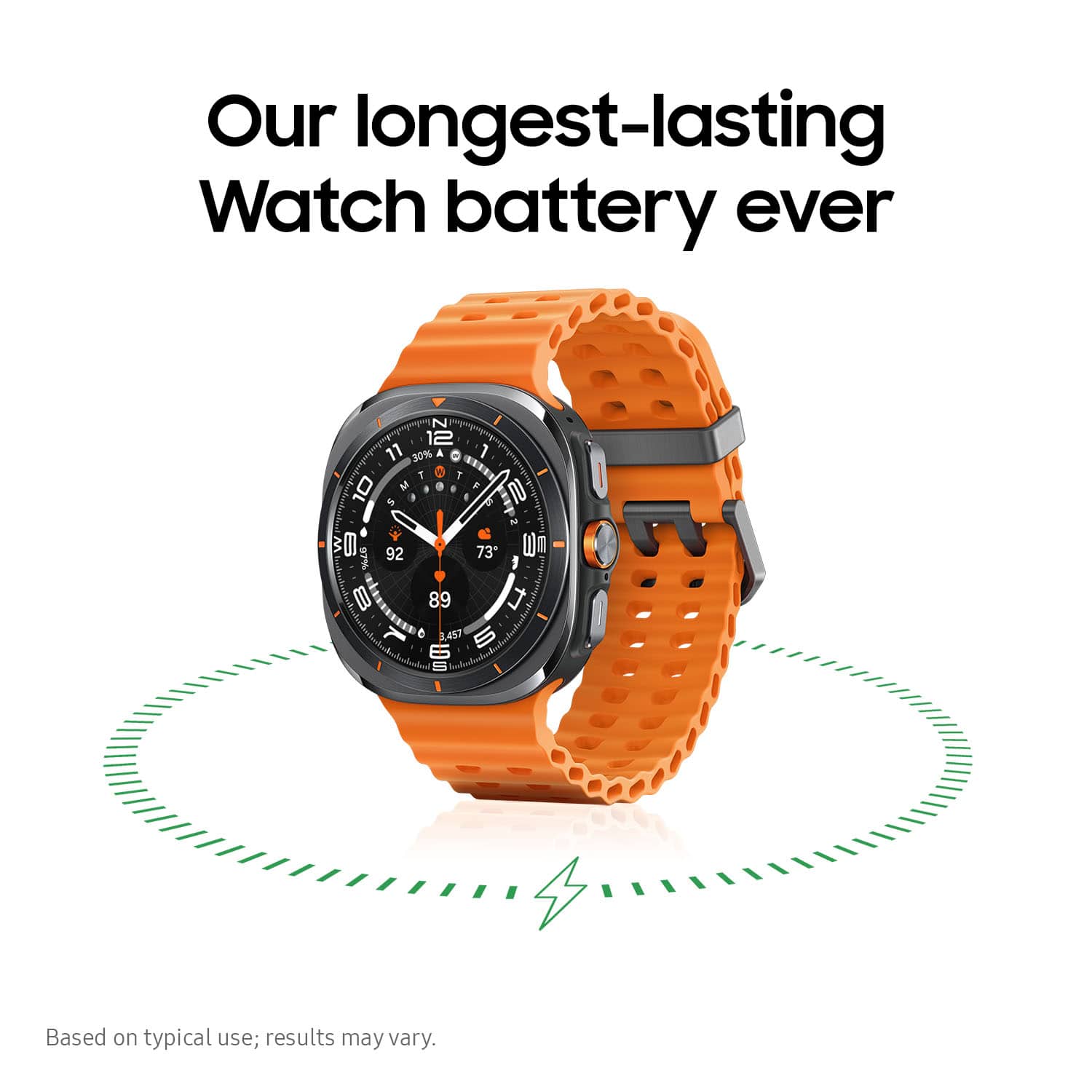 Our longest-lasting watch battery ever. Based on typical use; results may vary.