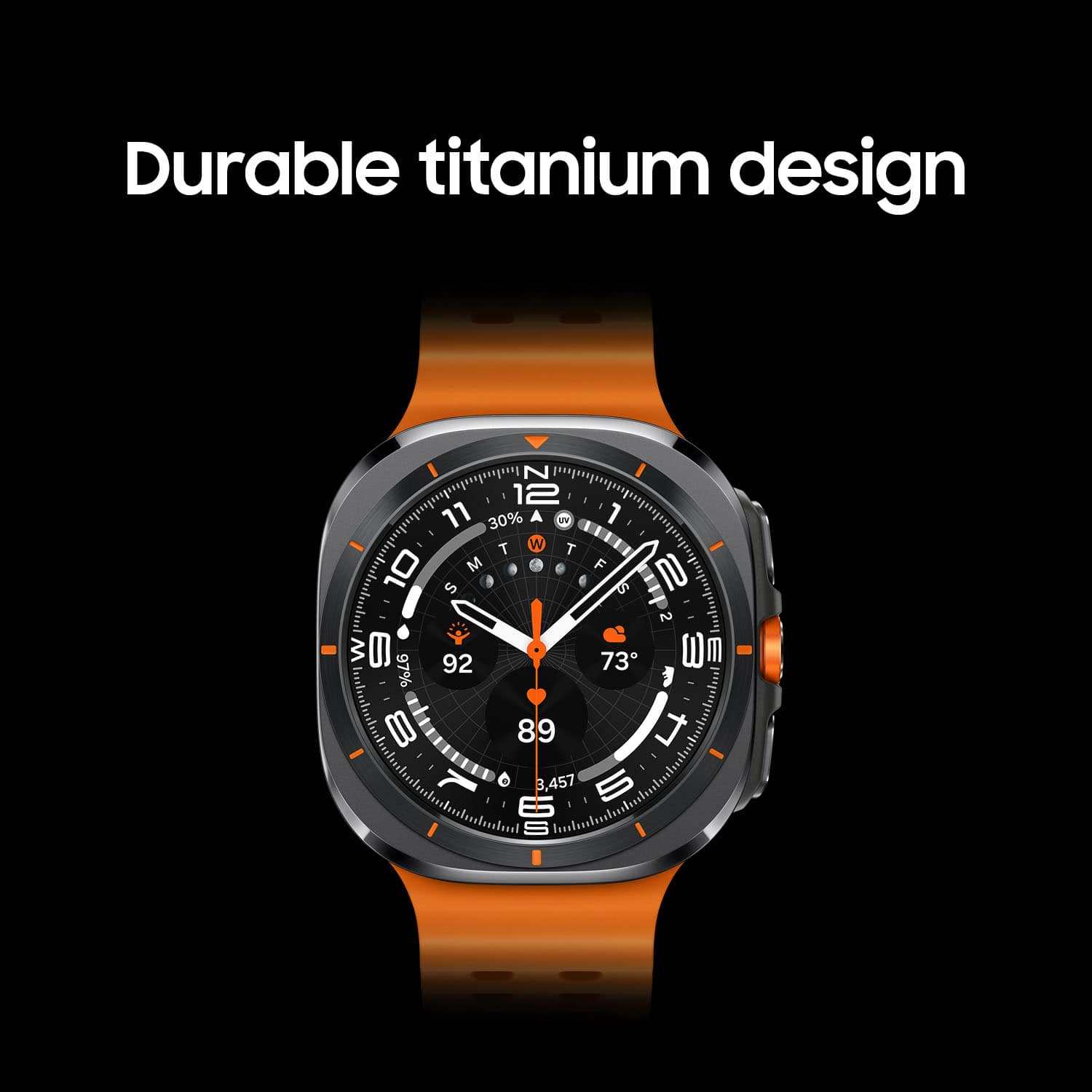 Durable titanium design.
