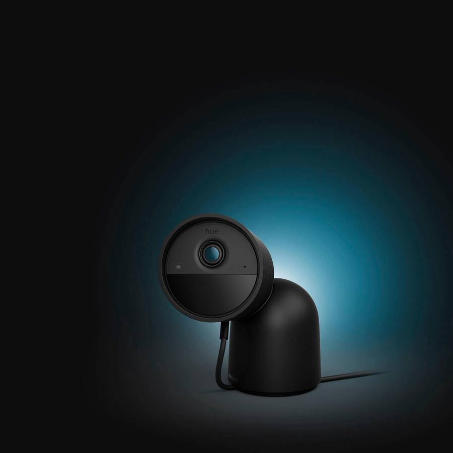 Philips Hue Desktop Wired Security Camera w/Stand Black 581728 - Best Buy
