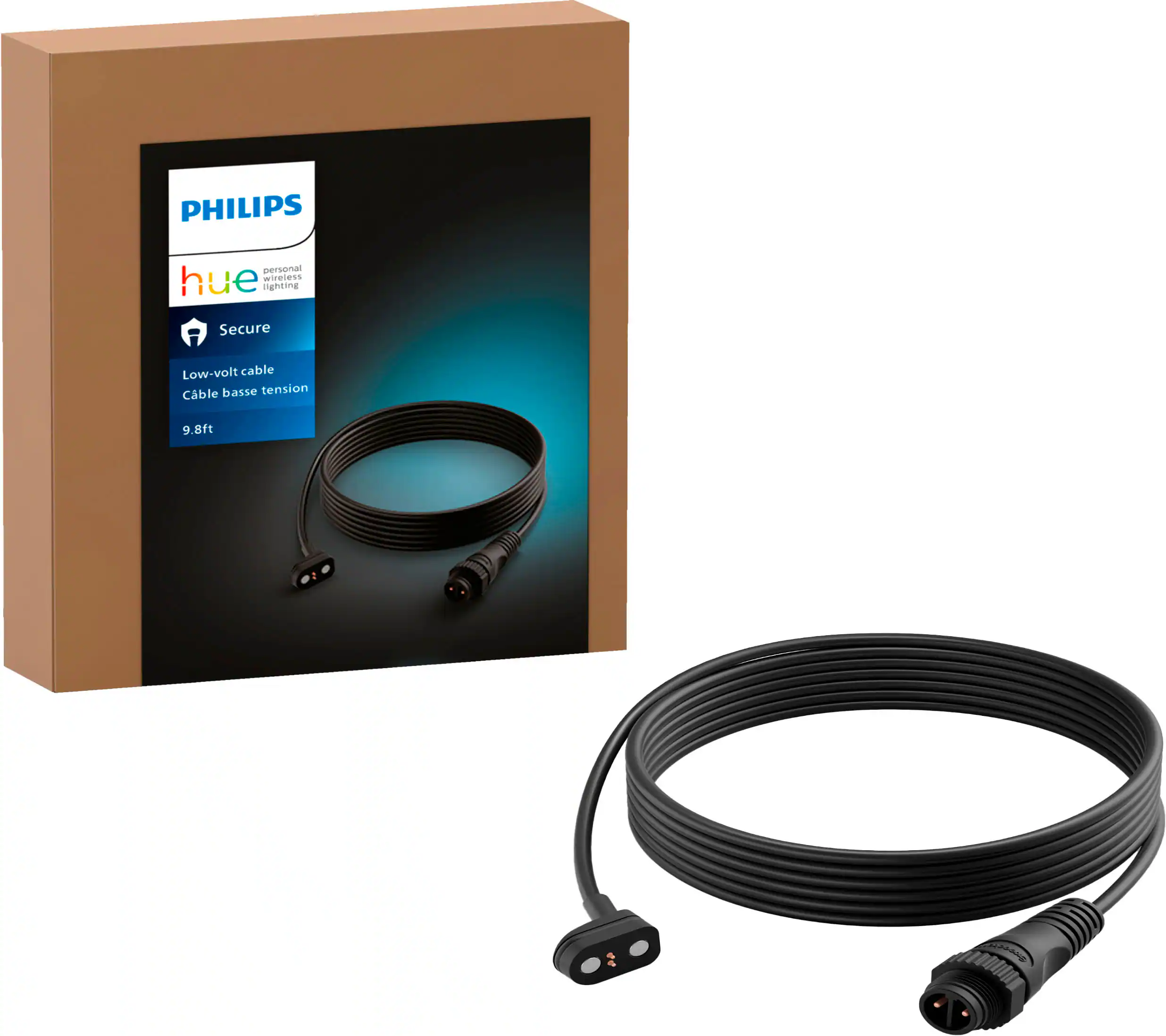 Philips - Hue Low-voltage Outdoor 10ft Cable - Black