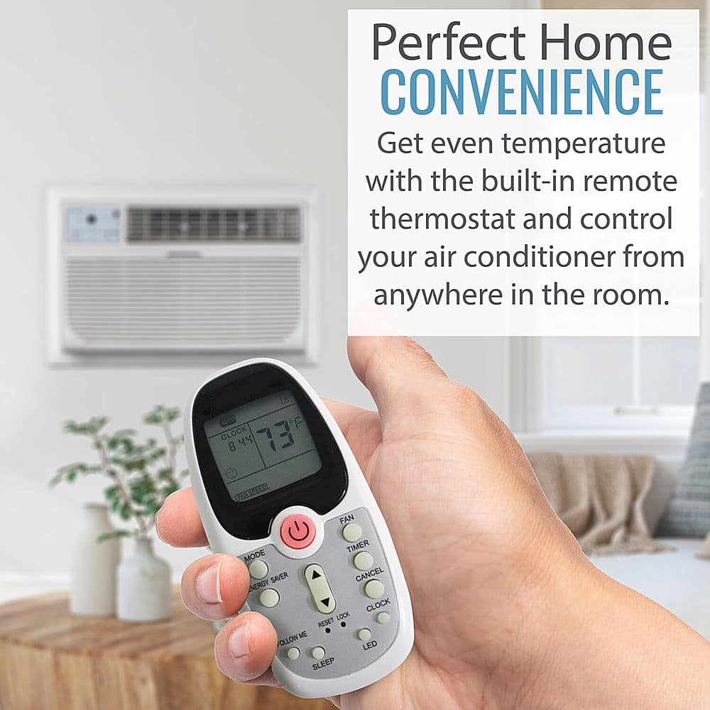 Alt View 12. Keystone - 8,000 BTU 115V Through-the-Wall Air Conditioner with Follow Me LCD Remote Control - White.