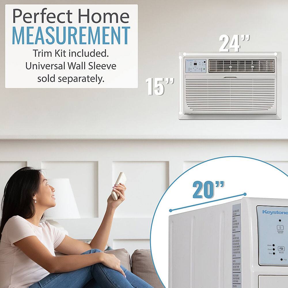 Alt View 13. Keystone - 8,000 BTU 115V Through-the-Wall Air Conditioner with Follow Me LCD Remote Control - White.