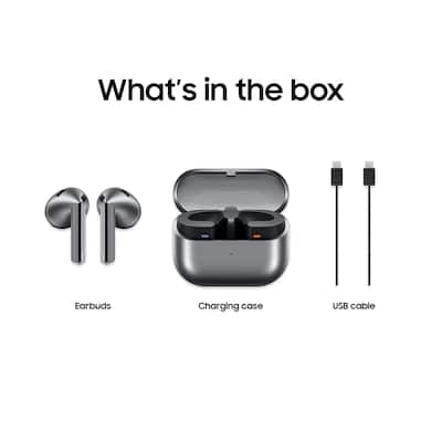 Samsung Galaxy Buds3 Wireless Earbud Headphones Silver SM Samsung Galaxy Buds3 Wireless Earbud Headphones Silver SM