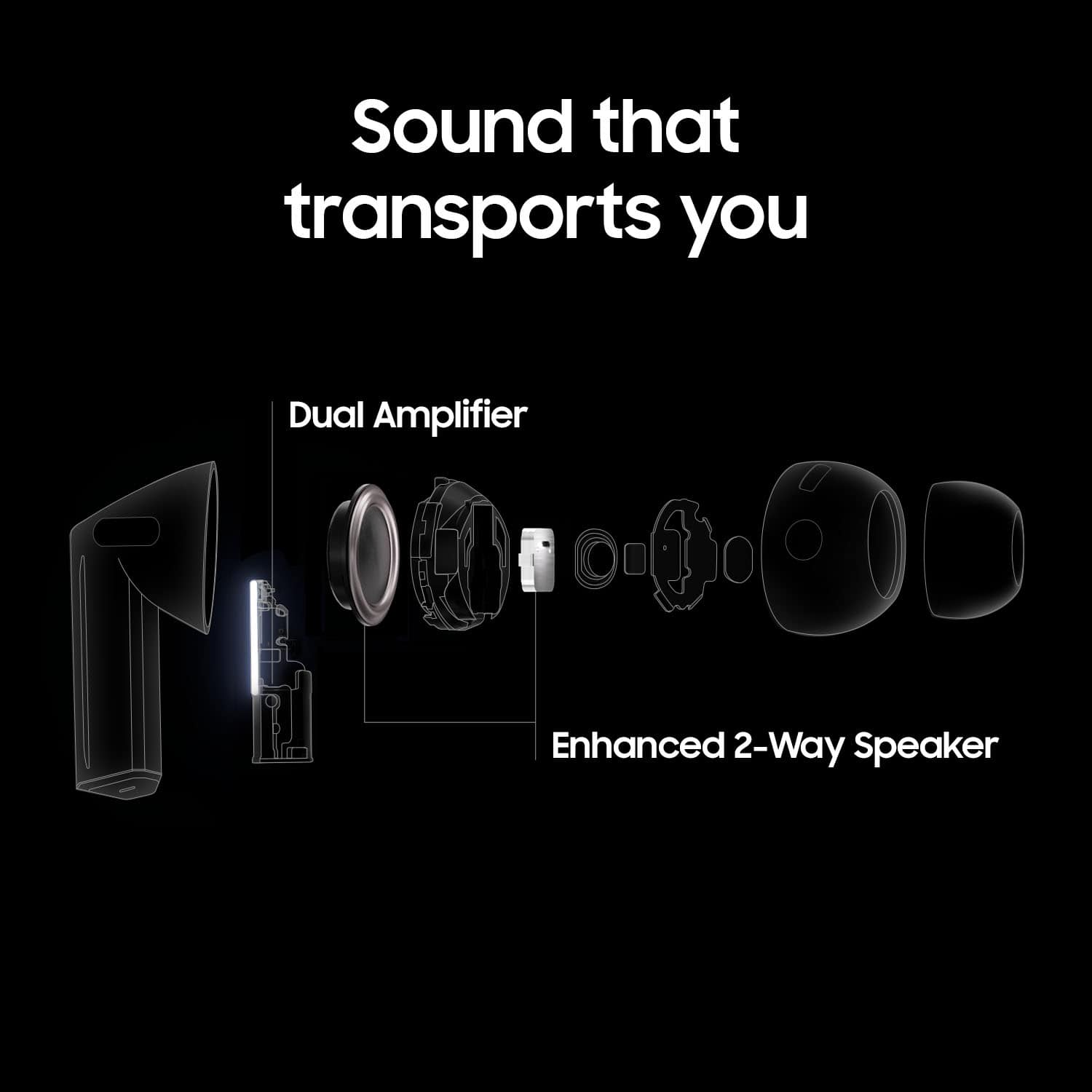 Sound that transports you Dual Amplifier Enhanced 2-Way Speaker