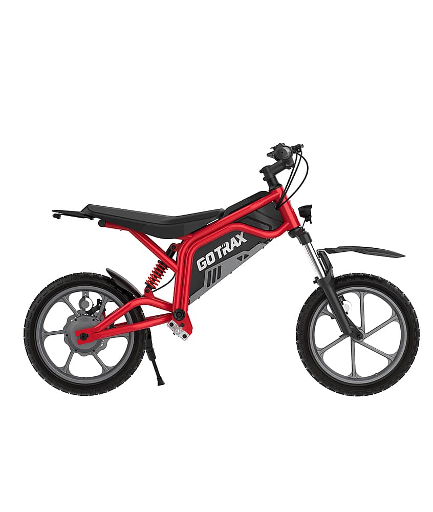 Alt View 11. GoTrax - Fitz 16" Electric Dirt Bike w/15mi Max Range & 15.5 mph Max Speed - Red.