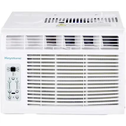 Front. Keystone - 12,000/11,600 BTU 230V Window/Wall Air Conditioner with 11,000 BTU Supplemental Heat Capability - White.