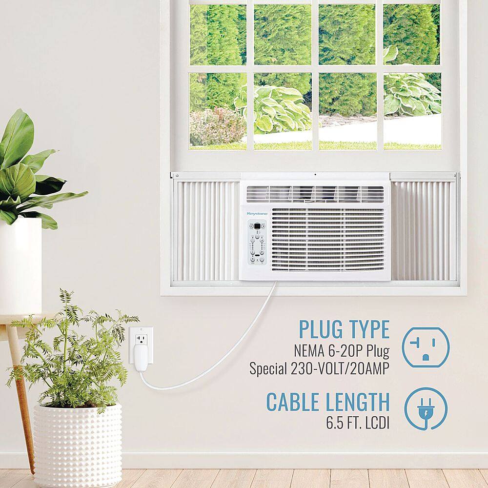 Alt View 15. Keystone - 12,000/11,600 BTU 230V Window/Wall Air Conditioner with 11,000 BTU Supplemental Heat Capability - White.
