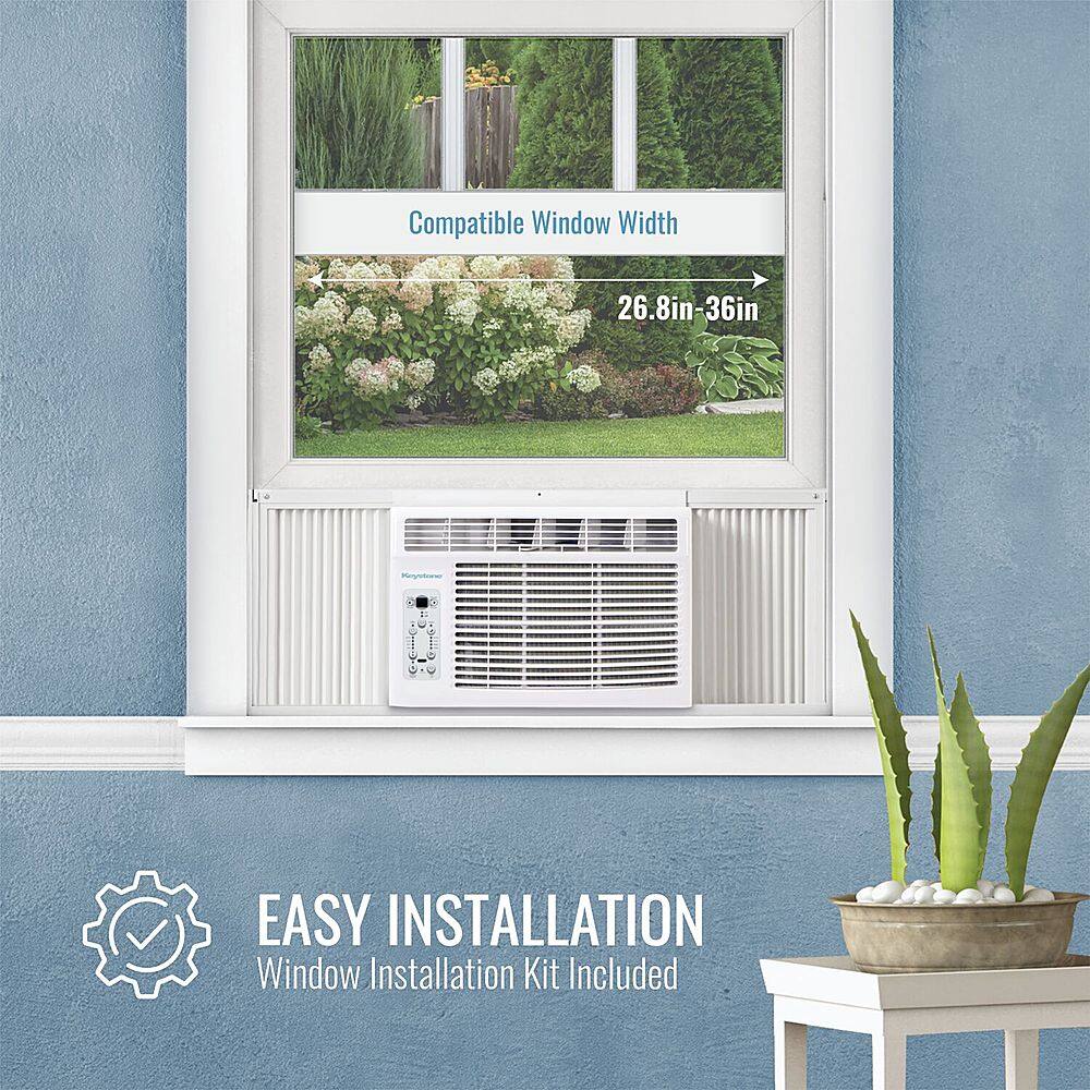 Alt View 17. Keystone - 12,000/11,600 BTU 230V Window/Wall Air Conditioner with 11,000 BTU Supplemental Heat Capability - White.