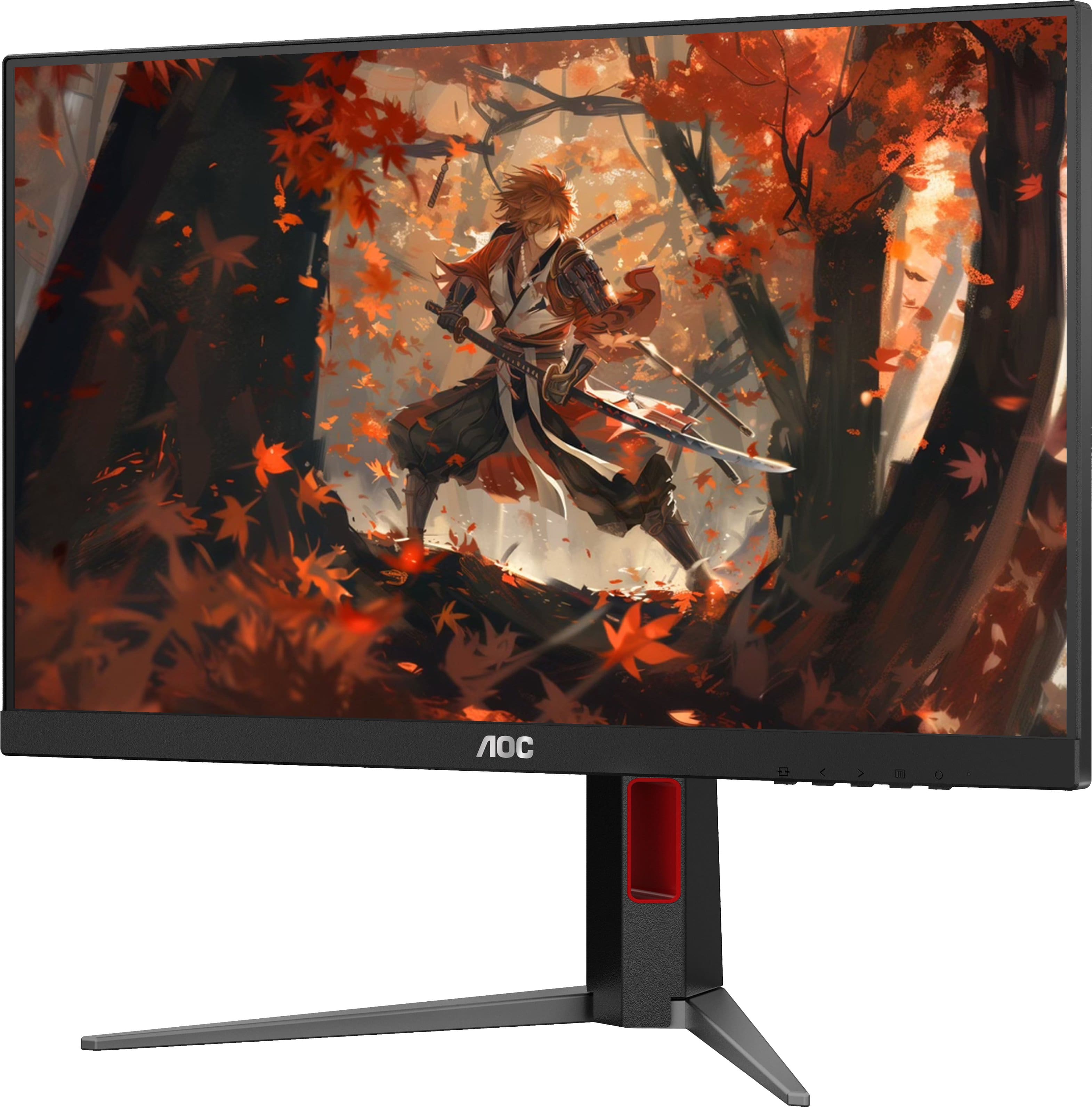 Angle. AOC - 24G4 23.8" IPS Gaming Monitor, FHD (1920x1080), 180Hz, 1ms, Freesync, HDR10 - Black/Red.