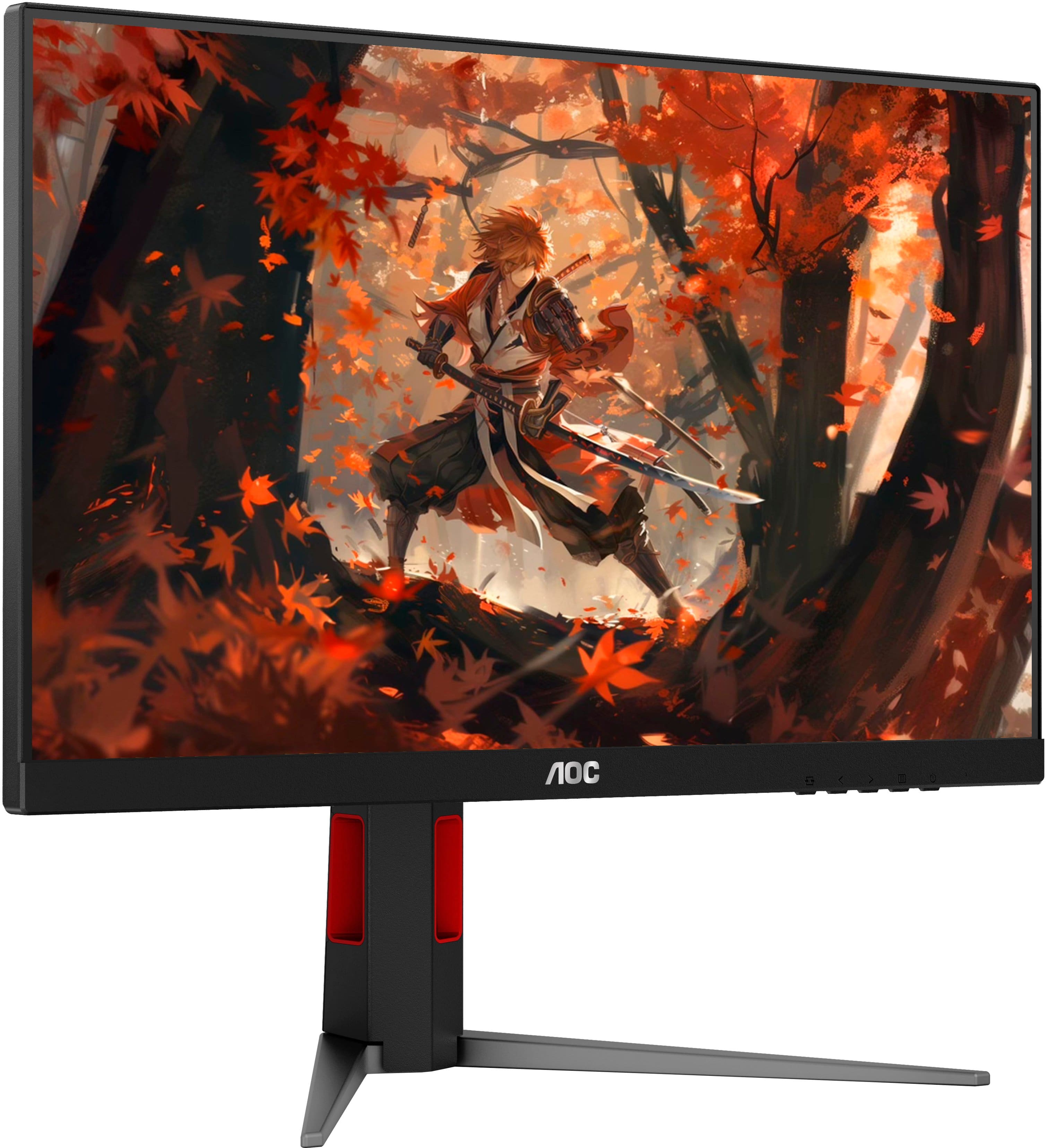 Left. AOC - 24G4 23.8" IPS Gaming Monitor, FHD (1920x1080), 180Hz, 1ms, Freesync, HDR10 - Black/Red.