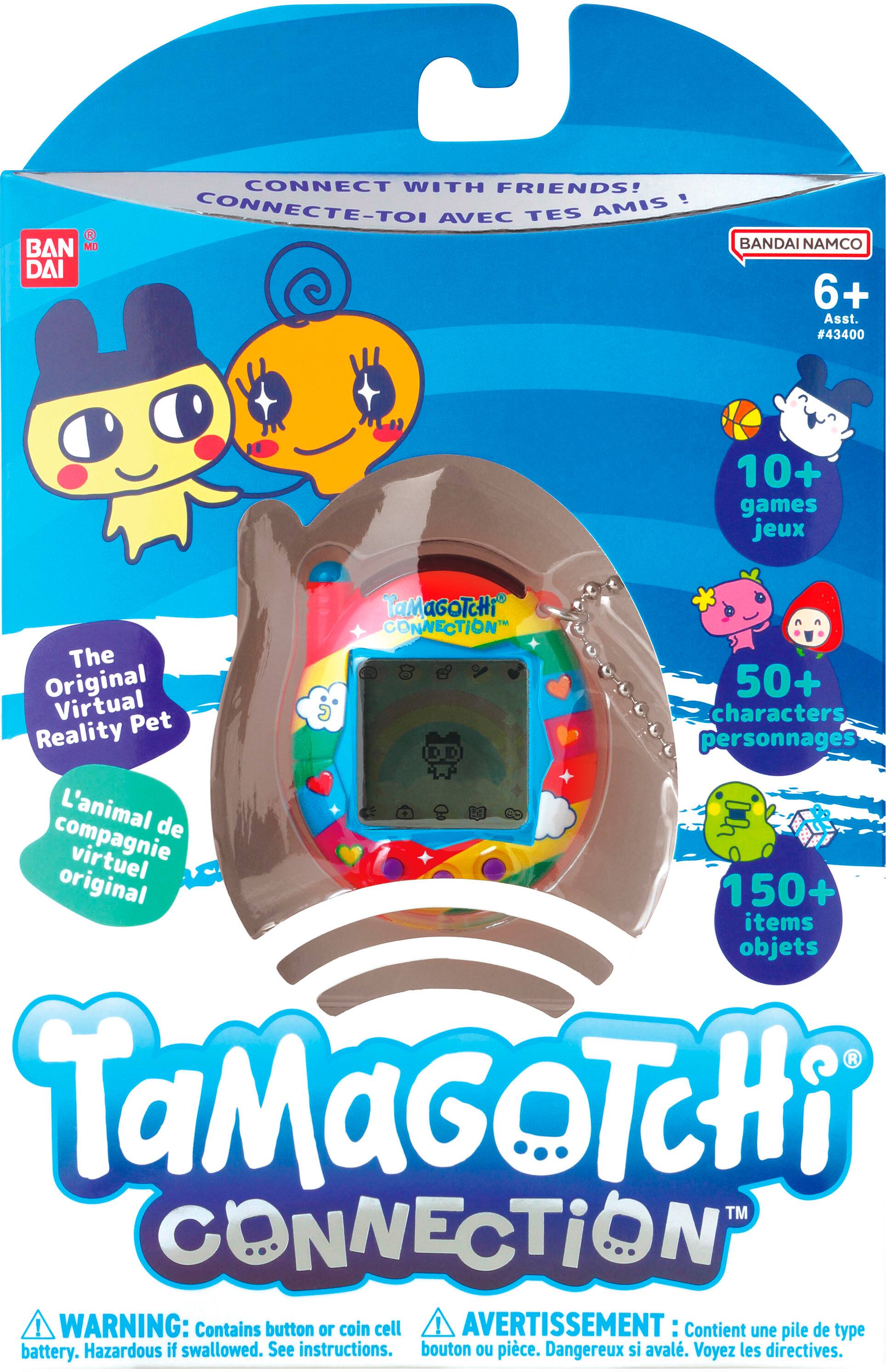 BANDAI NAMCO CONNECT WITH FRIENDS! 1 CONNECTE-TOI AVEC TES AMIS BANDAI NAMCO 6+ Asat. #43600 10+ games jeux TaMaGOTcHi CONNECTION The Original 50+ Virtual Pet characters Reality personnages L'animal de compagnie virtuel original 150+ items objets TaMaGOTCHi TM CONNECTION ! WARNING: Contains button or coin cell AVERTISSEMENT : Contient une pile de type battery. Hazardous il swallowed. See instructions. bouton ou piece. Dangereux si aval. Voyez les directives.