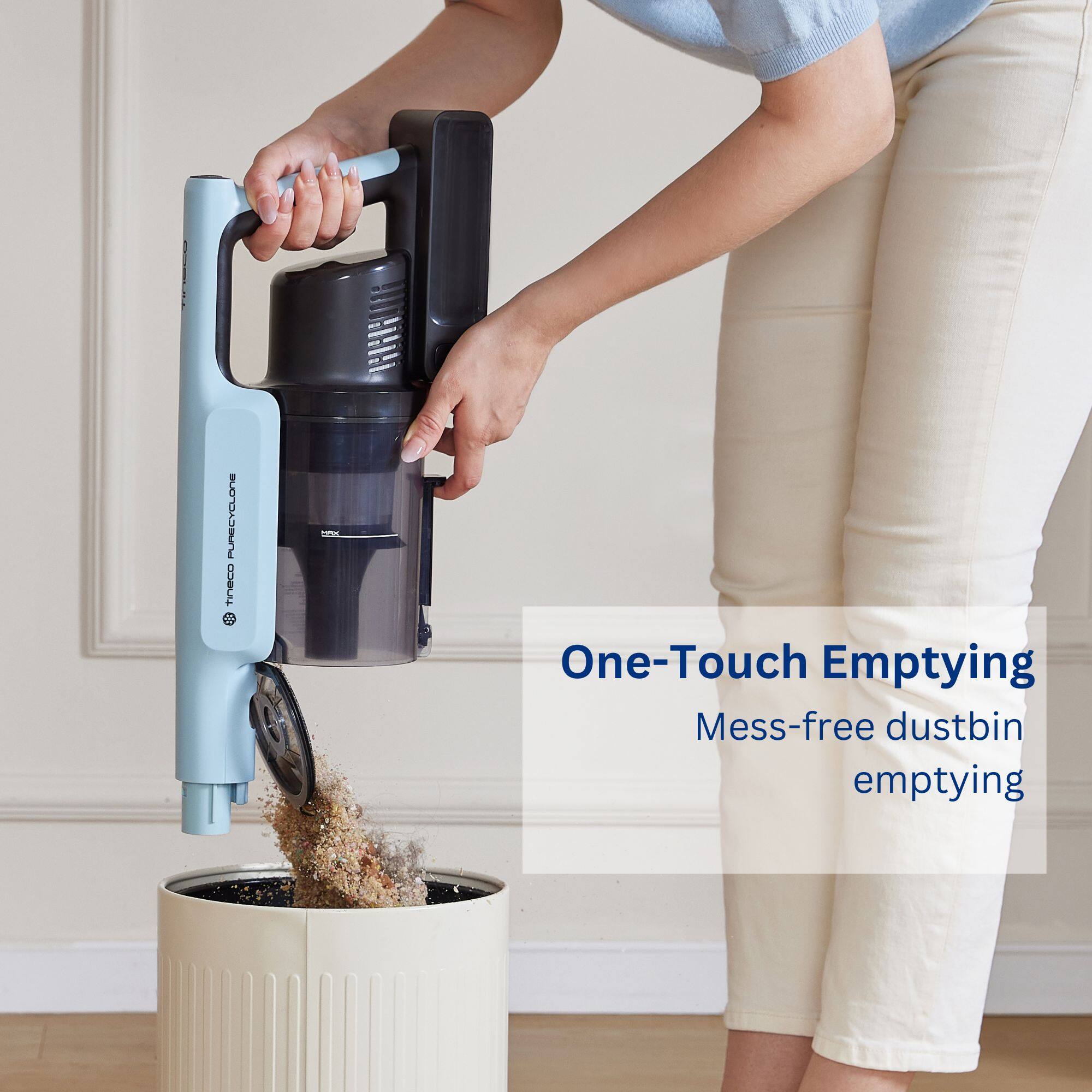 PURECYCLONE tineco One-Touch Emptying Mess-free dustbin emptying