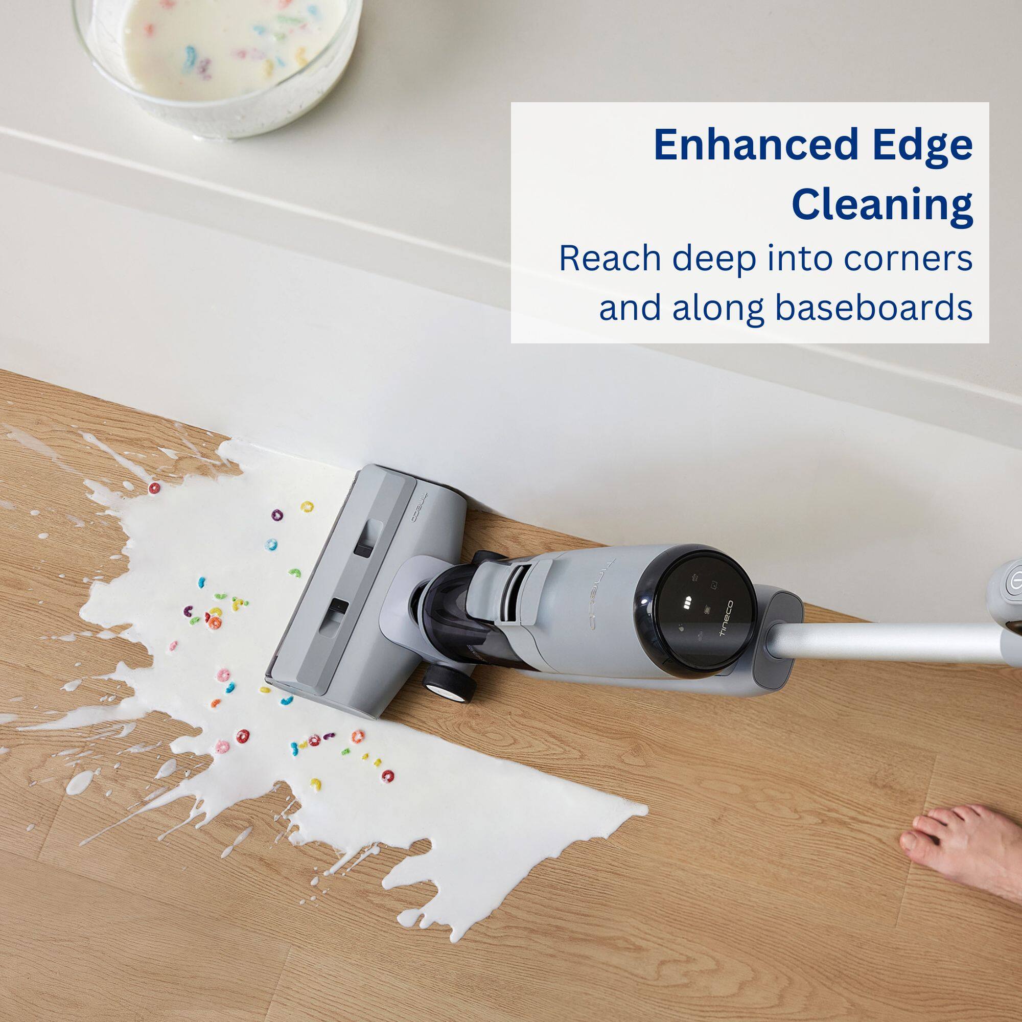 Enhanced Edge Cleaning Reach deep into corners and along baseboards.
