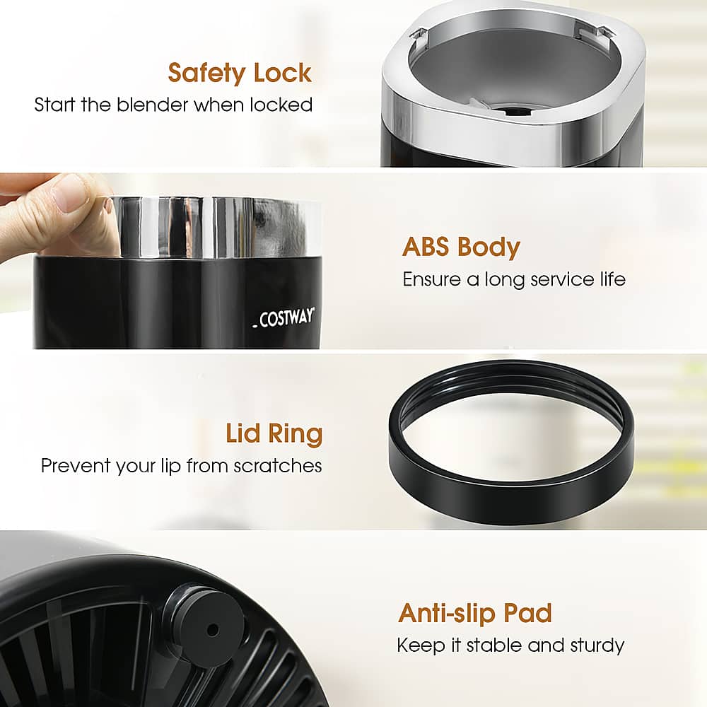 Costway 1000W Portable Blender 6Blade Smoothie Blender with 12 Oz & 24