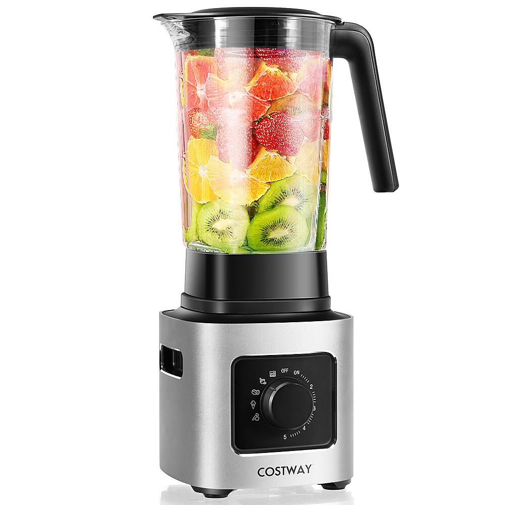 Costway - 1500W 5 Speed Countertop Smoothie Blender with 5 Presets & 68oz Tritan Jar - Silver/Black