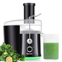 Costway - Electric Juicer Centrifugal Juicer with 3-Inch Wide Mouth Centrifugal Juice Extractor 2 Speed - Black + Green - Front_Zoom