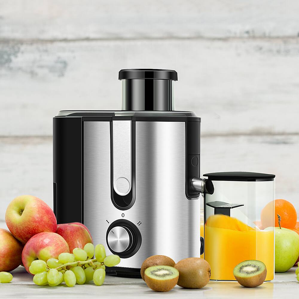 Alt View 12. Costway - Juicer Machine Juicer Extractor Dual Speed w/ 2.5'' Feed Chute - Silver + Black.