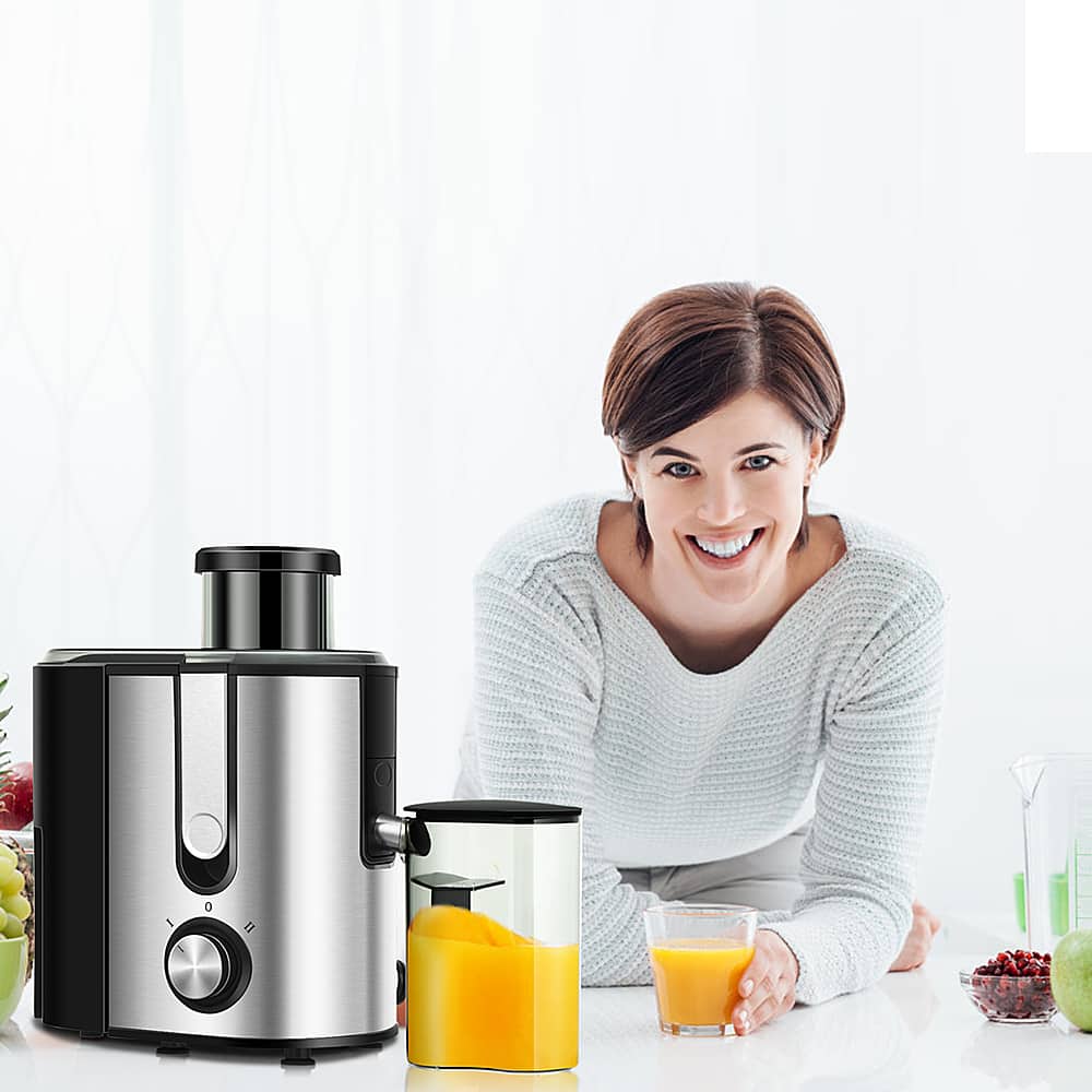 Alt View 13. Costway - Juicer Machine Juicer Extractor Dual Speed w/ 2.5'' Feed Chute - Silver + Black.