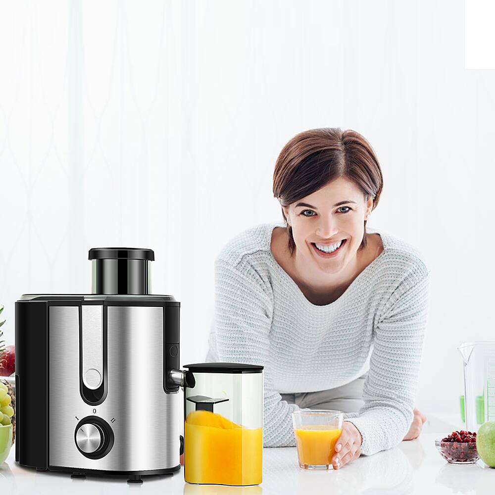 Alt View 13. Costway - Juicer Machine Juicer Extractor Dual Speed w/ 2.5'' Feed Chute - Silver + Black.