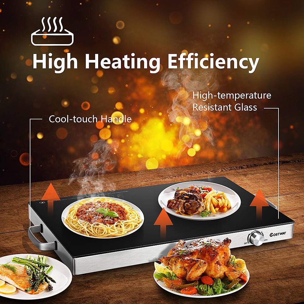 High Heating Efficiency Cool-touch Handle High-temperature Resistant Glass Gre COSTWAY