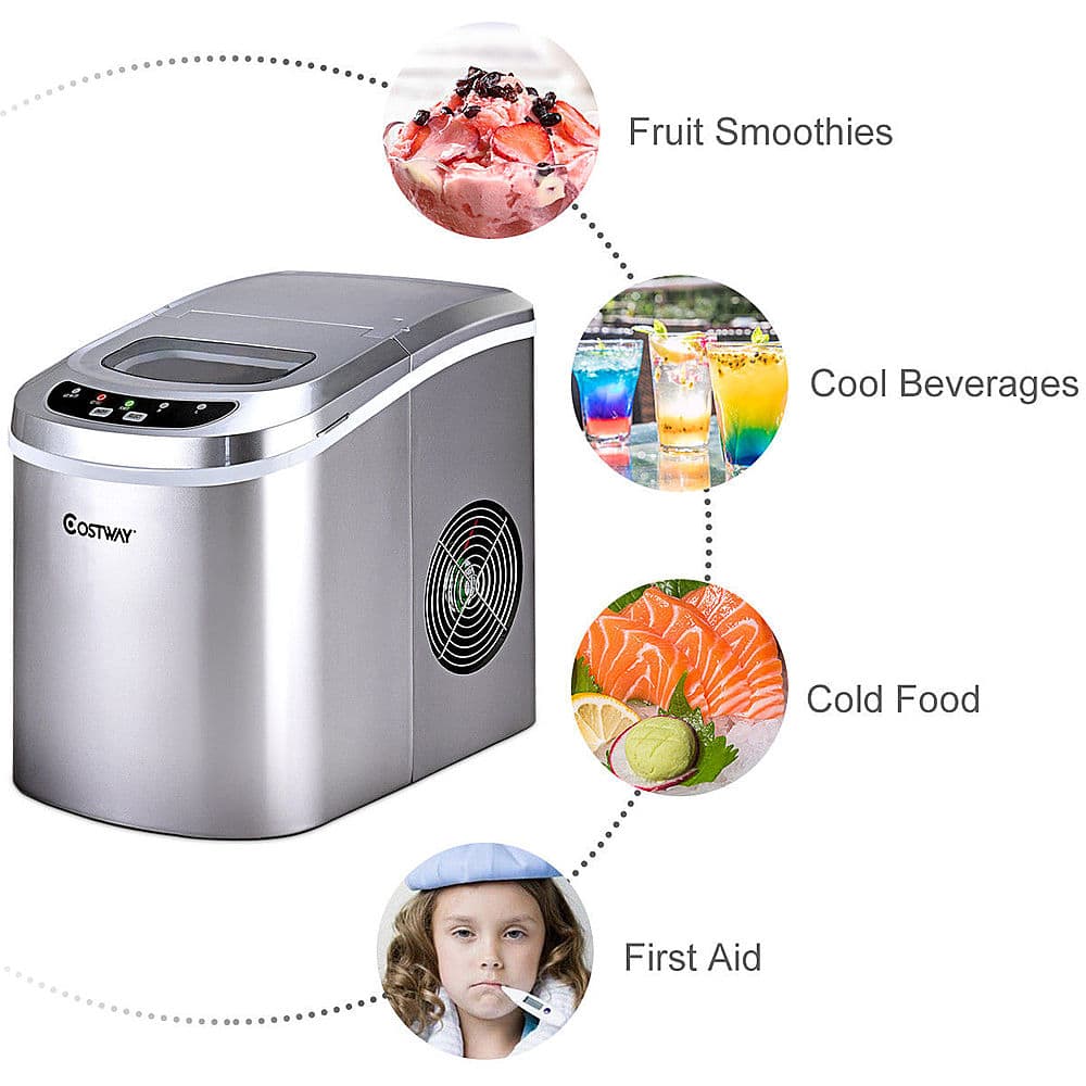 Best Buy: Costway Portable Compact Electric Ice Maker Machine Mini Cube ...